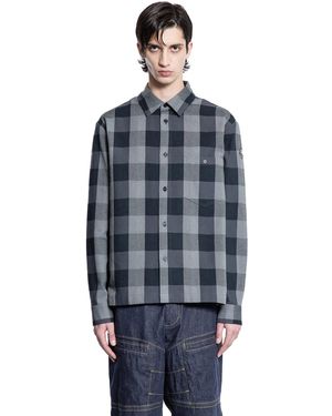 Moncler Genius Mercedes-Benz By Nigo Collaboration Check Wool Shirt - Blue