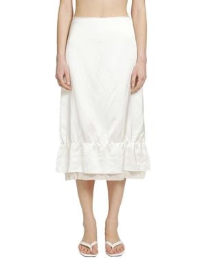 TOTEME Layered Satin Skirt - White