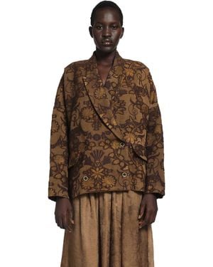Uma Wang Crossword Blazer - Brown