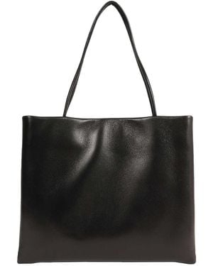 The Row Leather Cecily Top Handle Bag - Black