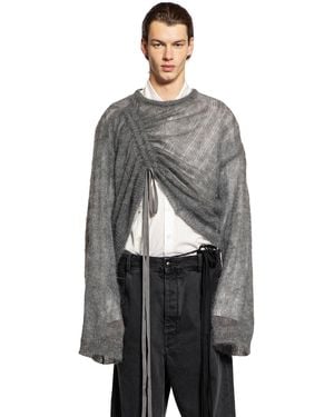 Ann Demeulemeester Palmar Drawstring Jumper - Grey