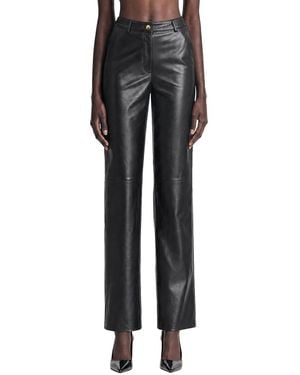 Max Mara Nappa Leather Barrel-Leg Trousers - Black