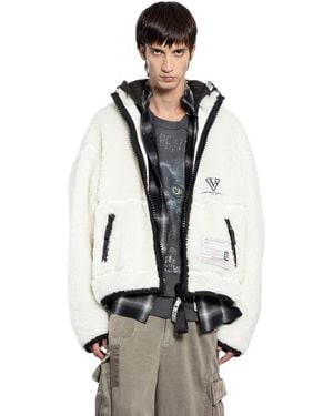 Maison Mihara Yasuhiro Amateur Sewn Boa Fleece Jacket - White