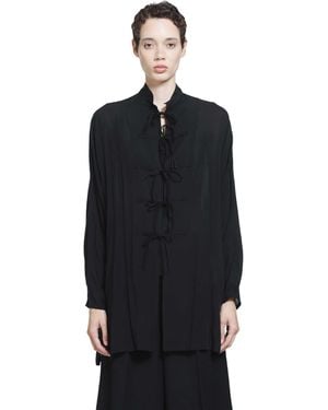Yohji Yamamoto Ribbon Detail Long Dress - Black
