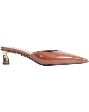 CUOIO DI TOSCANA Paul Andrew X Patent Mules - Brown