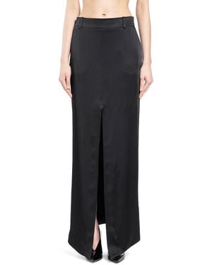 Tom Ford Crepe Envers Satin Tailored Maxi Skirt - Black