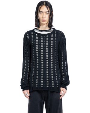 Ann Demeulemeester Danial Ladder Stitch Jumper - Blue