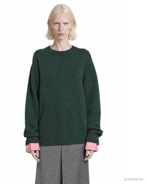 Prada Wool And Cashmere Crewneck Jumper - Green