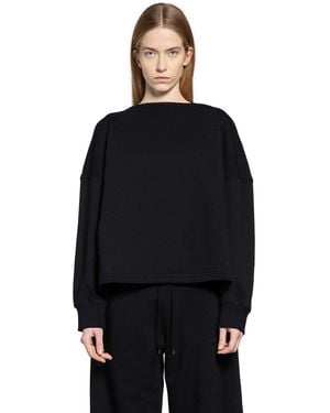 Alaïa Boatneck Fleece Sweatshirt - Black