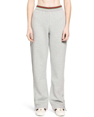 Gucci Cotton Jersey Leisure Trousers With Web - Grey