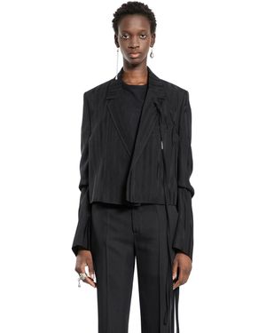 Ann Demeulemeester Inge Cropped Blazer - Black