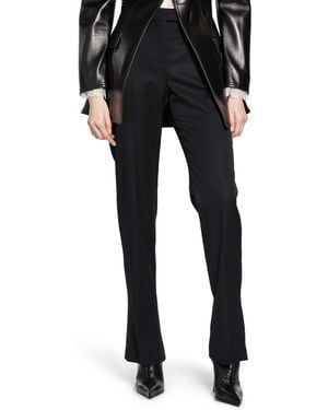 McQueen Flared Wool Tailored Pants - Black