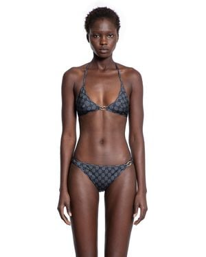 Gucci Printed Gg Stretch Jersey Bikini - Gray