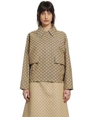 Gucci Gg Canvas Bomber Jacket - Natural