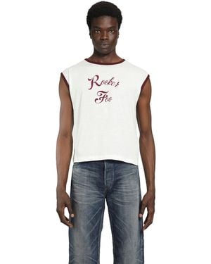 Second Layer Rocker Foo Ringer Tank Top - White