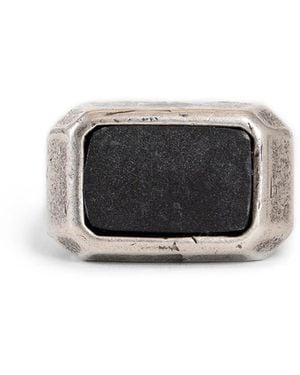 Goti Signet Onix Ring - Black