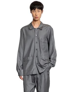 Tom Ford Camicia Esterna leggera In Seta Tinta In Filo - Gray