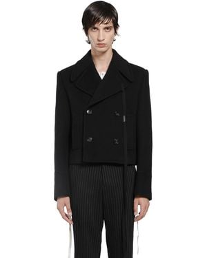 Ann Demeulemeester Dalmar Double-Breasted Short Caban - Black
