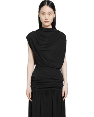 RETORI Draped Viscose Jersey Top - Black