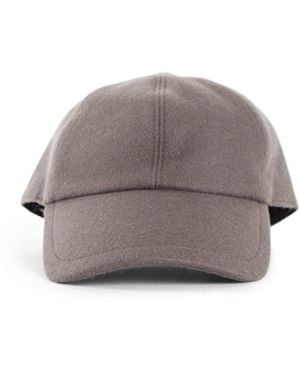 Destin Diagonal Wool Cashmere Canvas Cap - Grey