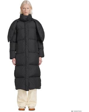 Moncler Ornement Hooded Long Down Coat - Black