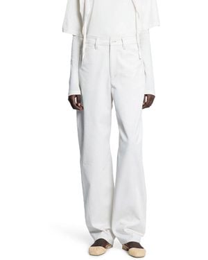 Lemaire Pantaloni Twisted A 5 Tasche - White