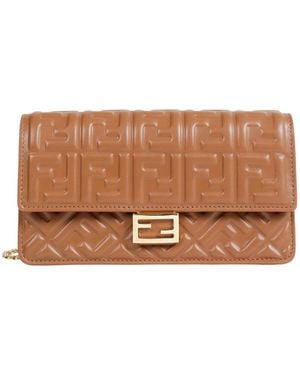 Fendi Wallet On Chain Baguette - Brown