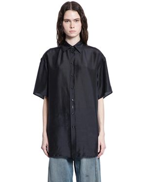 MM6 by Maison Margiela Silk Twill Shirt - Black
