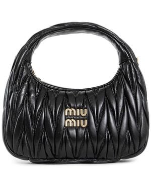 Miu Miu Wander Matelassé Hobo Bag - Black
