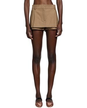 Acne Studios Layered Satin Mini Skirt - Natural