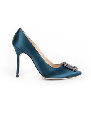 Manolo Blahnik Hangisi Pumps 105 - Blue