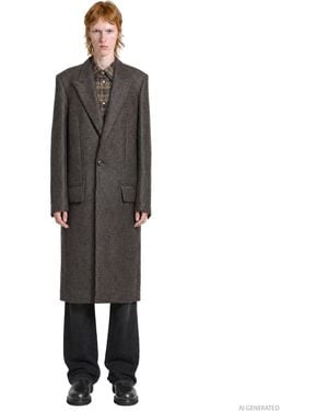 Acne Studios Wool Single-Breasted Coat - Gray