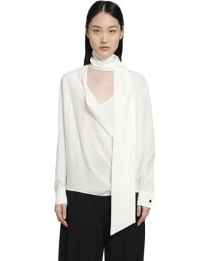 RETORI Crepe De Chine Scarf Detail Blouse - White