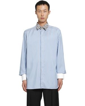 Tom Ford Silk Stripe Contrast Classic Shirt - Blue