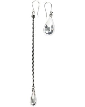 Ann Demeulemeester Judith Pearl And Chain Earrings - Metallic