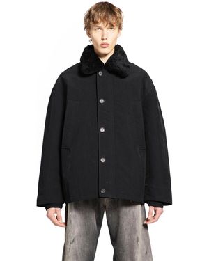 Acne Studios Nylon Shearling Jacket - Black