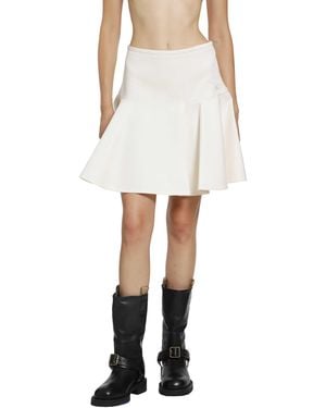 Burberry Fit-And-Flare Cotton Mini Skirt - White