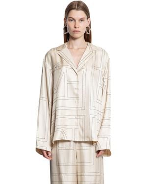 TOTEME Monogram Silk Pj Top - White