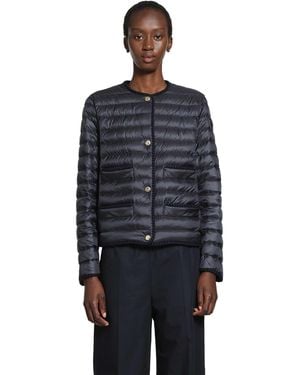 Moncler Circaete Braided Trim Short Down Jacket - Blue