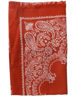 Destin Paisley Print Cotton Bandana - Red
