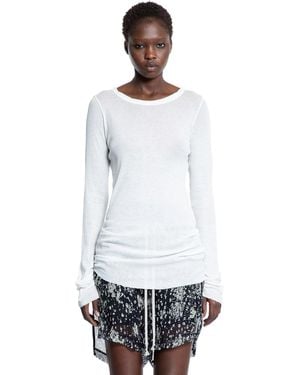 Rick Owens Hollywood Rib Long Sleeve T - White