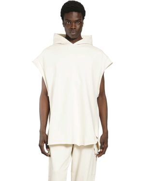 Roadless Cotton Jersey Sleeveless Hoodie - White