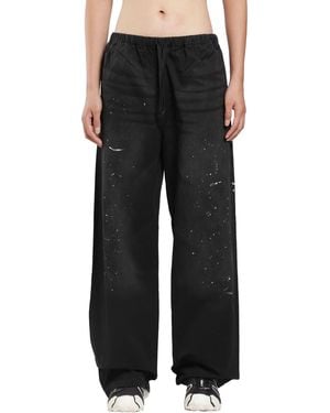 Acne Studios Washed Cotton Drawstring Trousers - Black