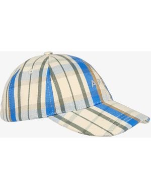 A.P.C. A. P.C. Checked Cap - Blue