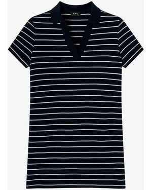 A.P.C. A. P.c. Women's Polo Dress Size: Extra Small In Dark Navy Blue - Black