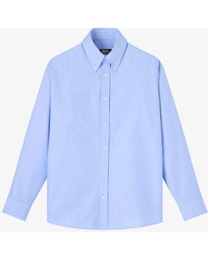 A.P.C. A. P.c. Kayla Button Down Shirt 34 Blue