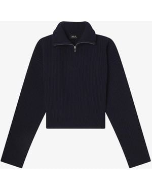 A.P.C. A. P.c. Wide-rib Sweater S Navy Blue