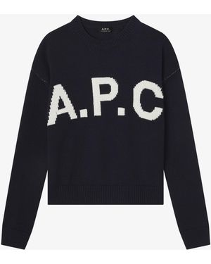 A.P.C. Logo A. P.c. Sweater Mens Xs Navy Blue