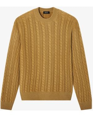 A.P.C. A. P.C. Loone Sizee Cable-Knit Sweater Cag - Natural