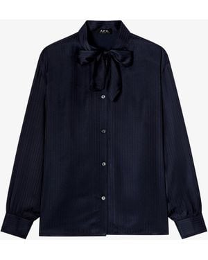 A.P.C. A. P.C. Tie Collar Blouse - Blue